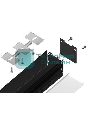 Алюминиевый профиль Ambrella light GP2500BK черный 2000*25*25