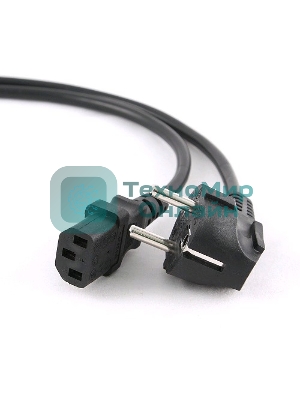 Кабель питания Gembird 3.0м, черный, с заземлением, пакет