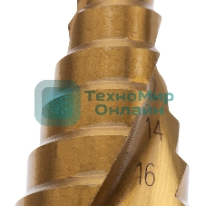 Сверло по металлу ступенчатое Kranz ТИТАН 4,0-32,0 мм 102 мм 65 HRC Р6М5 TiN