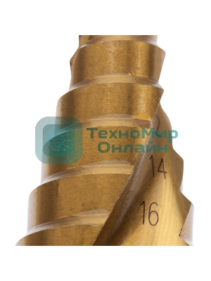 Сверло по металлу ступенчатое Kranz ТИТАН 4,0-32,0 мм 102 мм 65 HRC Р6М5 TiN