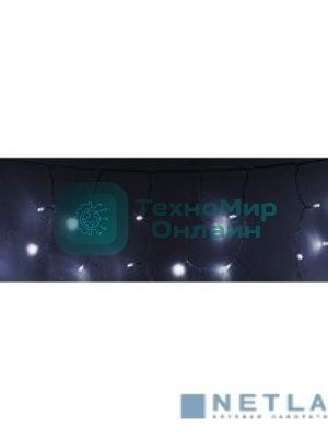Гирлянда Neon-night Айсикл (бахрома) светодиодный, 4,8 х 0,6 м, прозрачный провод, 230 В, диоды белые, 176 LED