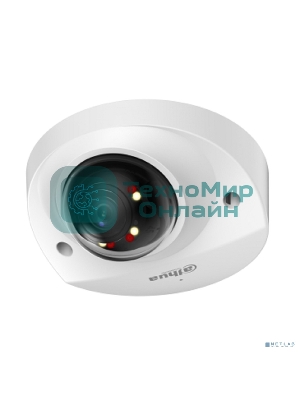 Уличная мини-купольная IP-видеокамера SmartDualLight Dahua DH-IPC-HDBW2249FP-AS-IL-0280B 2Мп, 1/2.8” CMOS, объектив 2.8мм, видеоаналитика, микрофон, ИК 30м, LED 30м, IP67, IK10, металл