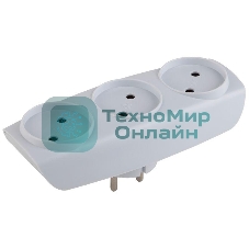 Бытовые удлинители ЭРА SP-3-W белый Тройник 3 гн, без заземл.