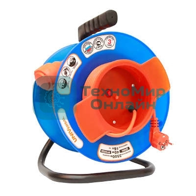 Удлинитель на катушке 1х30 м с заземл. 16А IP54 У10-027 термо ПВС 3х1 розетки с защ. крышкой UNIVersal 1677