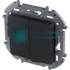 Выключатель 2-клавишный 10AX 250 В антрацит