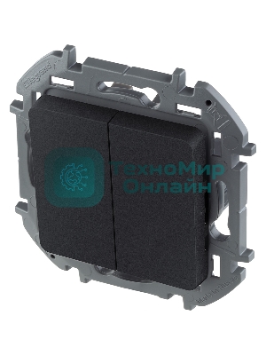 Выключатель 2-клавишный 10AX 250 В антрацит