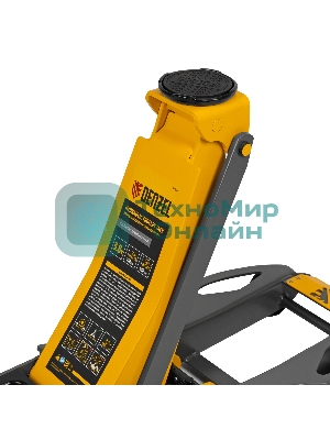 Домкрат гидравлический подкатной Denzel 3,8 т, 110-580 мм, быстрый подъем, низкий подхват, проф.