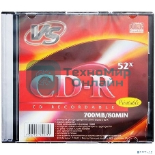 Диск CD-R VS (PERFEO)700 Mb, 52x, Slim Case (5), Printable (5/200)