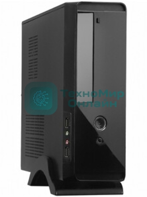 Компьютерный корпус MiniITX ExeGate MI-209 Black, miniITX/mATX, (M400, 80мм), 2хUSB, Audio