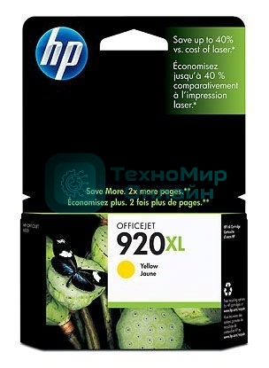 Картридж струйный HP 920XL CD974AE желтый для HP OJ 6000/6500 (700 стр.)
