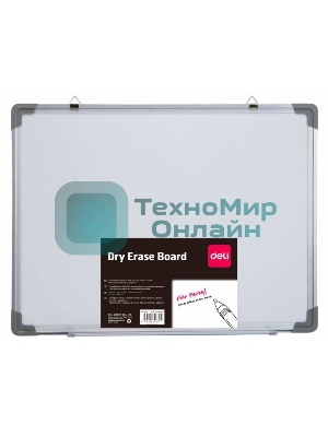 Демонстрационная доска Deli E39037A магнитно-маркерная, лак, 120x180 см, алюминиевая рама белый