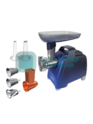 Мясорубка электрическая Аксион М61.03 темно-синий, 2000 Вт, 4.0 кг/мин, реверс, защита от перегрузки, насадки - 7