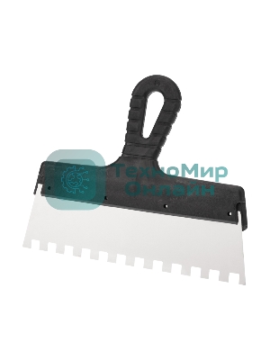 Шпатель фасадный Rexant 250 мм зуб 10х10 нержавеющая сталь, пластмассовая рукоятка
