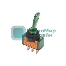 Тумблер Rexant 12V 20А (3c) ON-OFF однополюсный с зеленой подсветкой