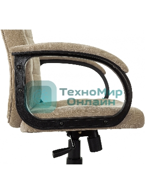 Кресло руководителя Бюрократ CH 002 Fabric Light-21 песочный, крестов. пластик