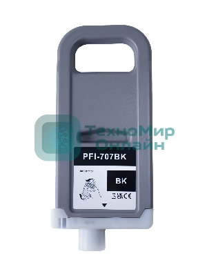 Картридж струйный Sakura 9821B001 (PFI-707BK) для Canon, черный, 700 мл.