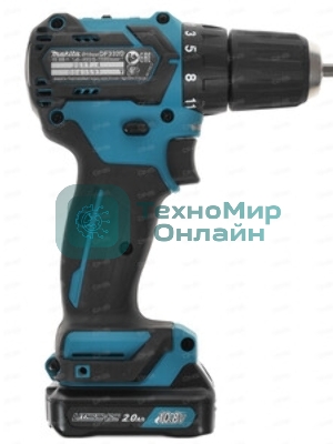 Дрель-шуруповерт Makita DF332DWAE, 12 В, 2 Ач, 35 Нм, бесщеточный