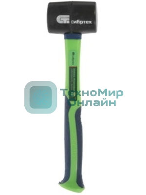 Киянка резиновая Сибртех 225г, черная резина, фибергласовая рукоятка