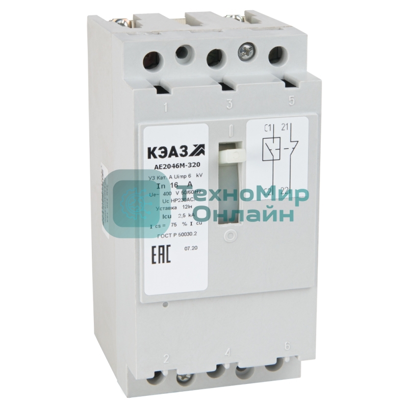 Выключатель автоматический АЕ2046М-100 50А 12Iн 400AC У3 КЭАЗ 104627
