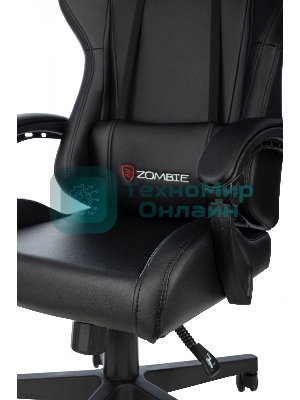 Кресло Бюрократ Zombie GAME TETRA черный/карбон, экокожа, 120 кг, механизм качания