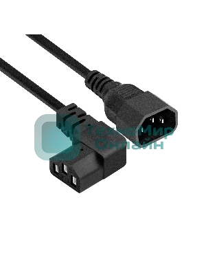 Кабель питания ExeGate Power EC-1,8P (C13 угловой->C14, VDE-250V-3*0.5мм2, медь, черный, 6A, 1.8м)