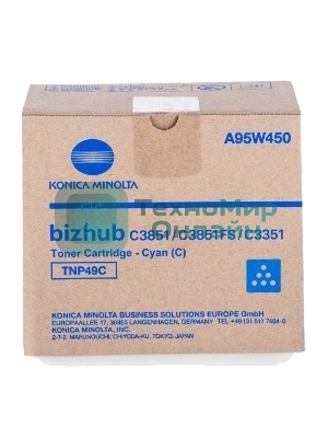 Тонер-картридж Konica-Minolta bizhub C3351/C3851 синий TNP-49C