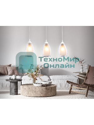 Светильник Ambrella light TR3536/3 WH/CL/FR белый/прозрачный/белый матовый E27*3 max 40W 640*120*820