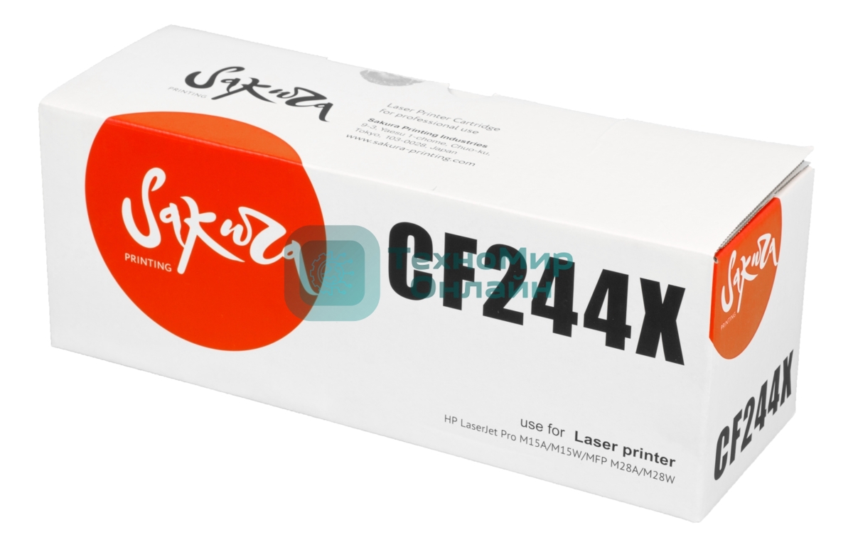 Картридж Sakura CF244X для HP, черный, 2 000 к.