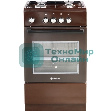 Плита газовая De Luxe 5040.48Г (Щ) 014 коричневый, конфорок 4 шт, духовка 46 л, 50 см x 85 см x 50 см