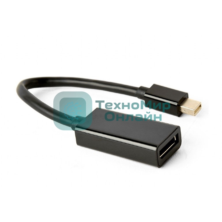 Переходник miniDisplayPort -> DisplayPort, Cablexpert A-mDPM-DPF4K-01, 4K, 20M/20F, длина 16см, черный, пакет
