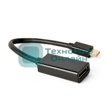 Переходник miniDisplayPort -> DisplayPort, Cablexpert A-mDPM-DPF4K-01, 4K, 20M/20F, длина 16см, черный, пакет