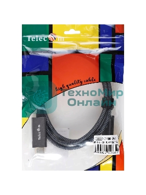 Кабель DisplayPort M-> HDMI M 4K@60Hz 1.8m Telecom,оплетка (TA561M-1.8M)