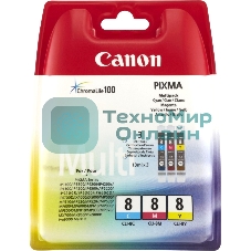 Картридж струйный Canon CLI-8C/M/Y 0621B029 голубой/пурпурный/желтый (420 стр.) для Canon Pixma iP6600D/iP4200/5200