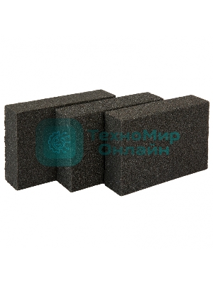 Губка для шлифования Matrix, 100 х 70 х 25 мм, средняя жестк., 3 шт., P 60/80, P 60/100, P 80/120