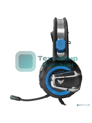 Гарнитура Crown CMGH-3101 чёрный/синий, проводная, подсветка