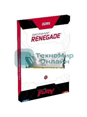 Оперативная память Kingston Fury Renegade, DDR5, 32Gb (2x16Gb), 7600MHz, CL38, DIMM, радиатор, RGB, белый