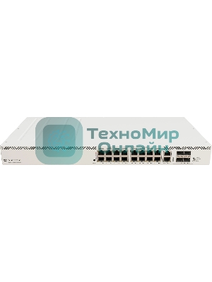 Коммутатор MikroTik CRS320-8P-8B-4S+RM Cloud Router Switch with dual-core 800 MHz CPU, 256 MB RAM, 98DX226S switch chip, 17 x Gigabit Eth ports (8 x 802.3af/at, 8 x 802.3bt PoE-out), 4 x 10G SFP+ ports, RouterOS L5, 1U rackmount enclosure, 600W PSU