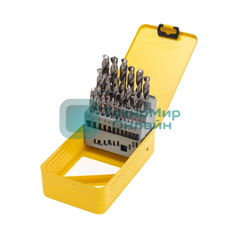 Набор сверл по металлу, 1-13мм (через 0,5мм), HSS, цилиндрический хвостовик, металлический кейс, 25 шт. Kranz