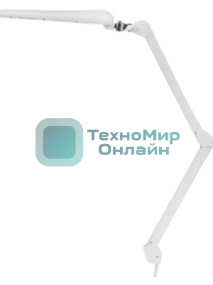 Лампа настольная бестеневая на струбцине Rexant ECO light, 324 SMD LED с диммером, теплый/холодный цвет свечения, белая