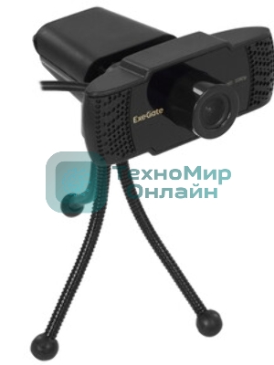 Веб-камера ExeGate BusinessPro C922 FullHD 1920x1080, 30 кадр/с, USB Type-A, микрофон (шумоподавление), универсальное крепление, штатив в комплекте