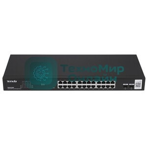 Коммутатор облачный управляемый Tenda TEG2226F, 24x1 Гбит/с, SFP 2x1 Гбит/с, установка в стойку, металлический корпус