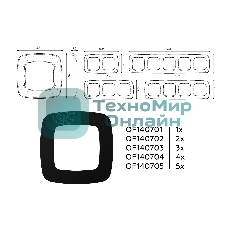 Рамка OMEGA Ecta (Черный матовый) 4-ая OF140704