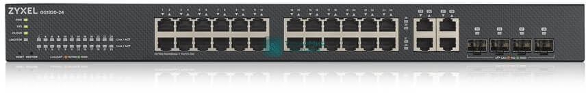 Коммутатор Zyxel GS1920-24v2 Hybrid Smart switch Zyxel Nebula Flex, 24xGE, 4xCombo (SFP/RJ-45), silent (fanless), Standalone/cloud management