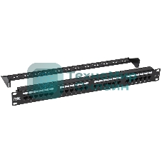 Патч-панель ITK 1U кат. 5Е UTP 24 порта (Dual) с каб. орг-м