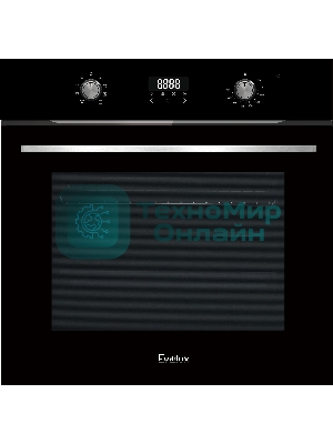 Встраиваемый электрический духовой шкаф Evelux EO 635 PB, черное стекло