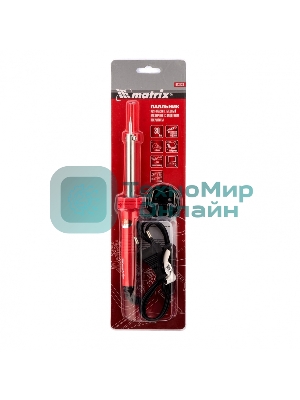 Паяльник Matrix пласт. ABS с пониж. теплопровод, медный наконечник с долговеч. покрытием, 30W