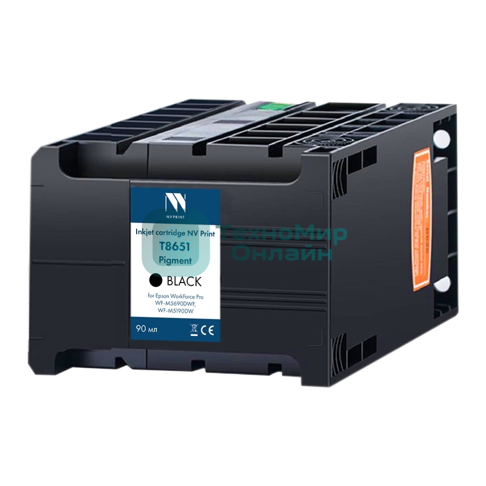 Картридж струйный NVPrint T8651 (NV-C13T865140) Black для Epson WorkForce Pro WF-M5690DWF, WF-M5190DW (10 000 стр)