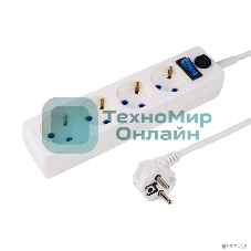 Сетевой фильтр PROconnect STANDARD 4 гнезда, 3 м, 3х0.75 мм², с/з + автовыкл., белый