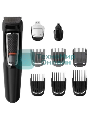 Триммер Philips MG3740/15 черный (насадок в компл:9шт)