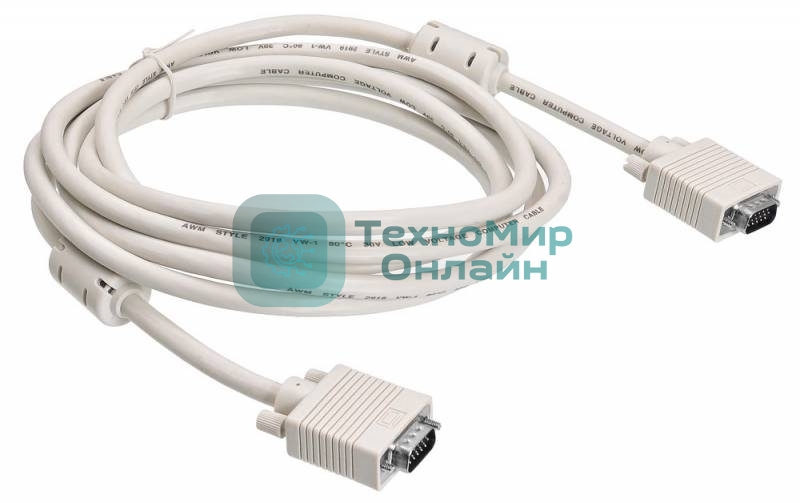 Кабель Buro CAB016S-10 VGA (m) VGA (m) 3м феррит.кольца серый